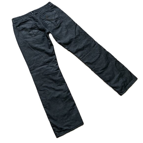 Prana Boyfriend Fit Jeans Mid-Rise Straight Flannel Lined Charcoal Black Denim - Picture 6 of 10